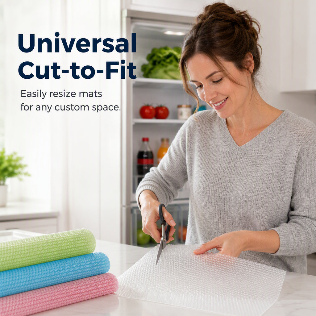🧊 Refrigerator Shelf Liners – Washable Waterproof EVA Mats