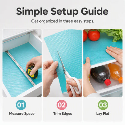 🧊 Refrigerator Shelf Liners – Washable Waterproof EVA Mats