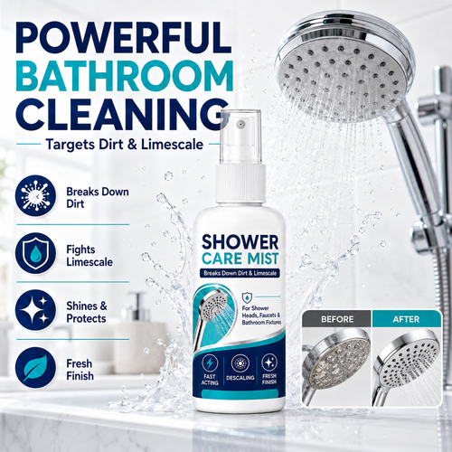 🚿 Fast-Acting Shower Limescale Remover Spray (50ml) – Hard Water & Calcium Cleaner ✨