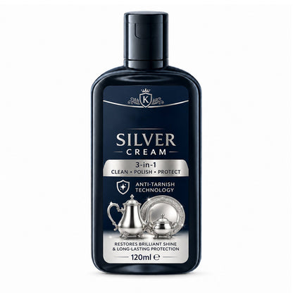 ✨ 3-in-1 Silver Cleaning & Polishing Cream – Tarnish Remover with Sponge 🥄