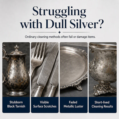 ✨ 3-in-1 Silver Cleaning & Polishing Cream – Tarnish Remover with Sponge 🥄
