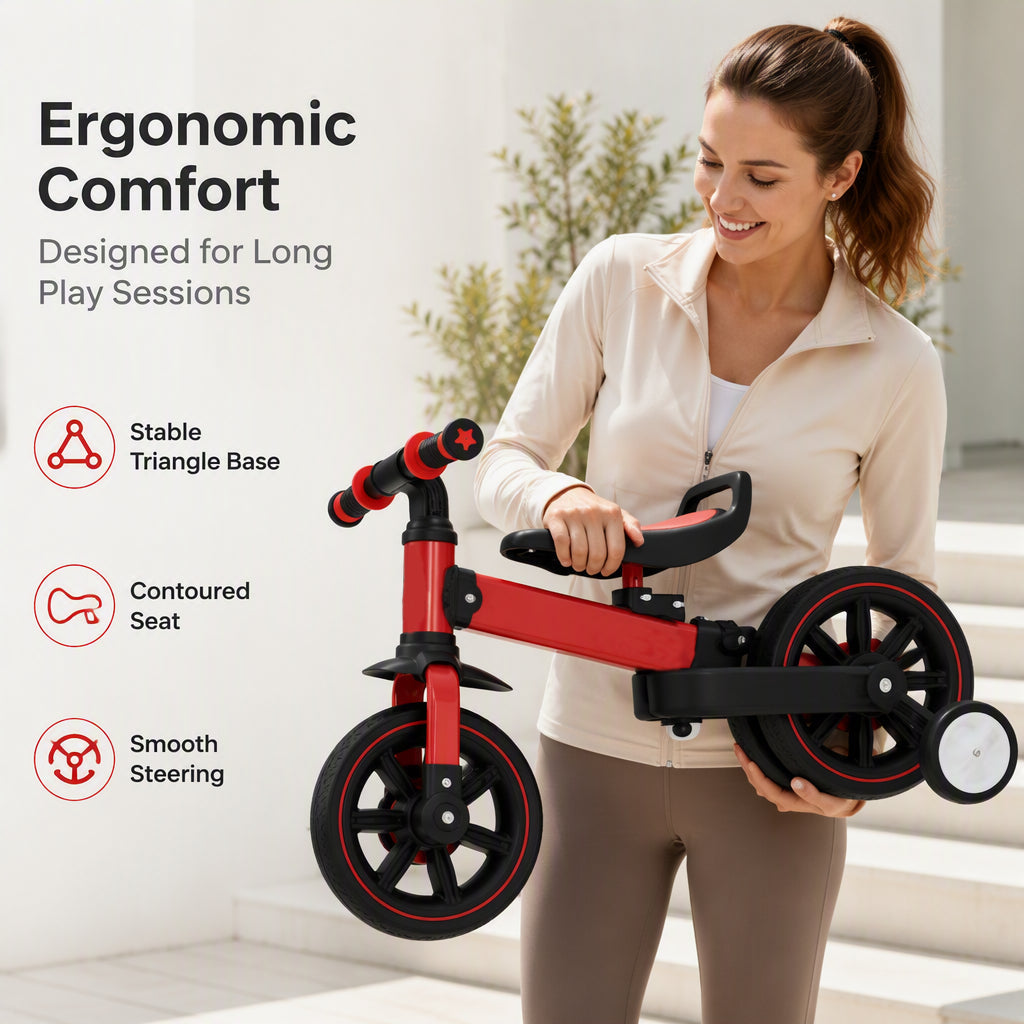 🚲 3-in-1 Kids Tricycle & Balance Bike – Foldable Toddler Ride