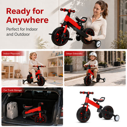🚲 3-in-1 Kids Tricycle & Balance Bike – Foldable Toddler Ride