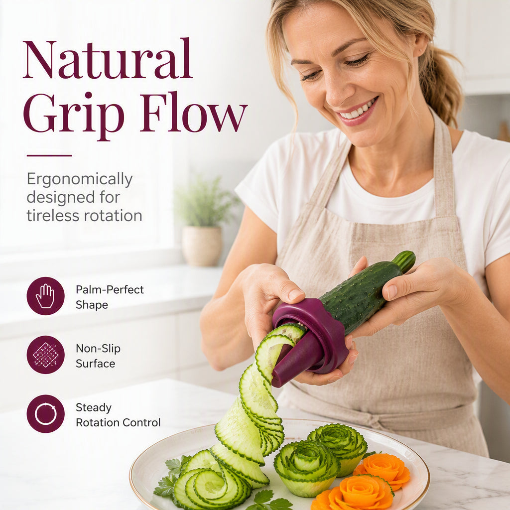 🌹 Vegetable Rose Garnishing Tool - Spiral Curler for Carrots & Cucumbers 🥕