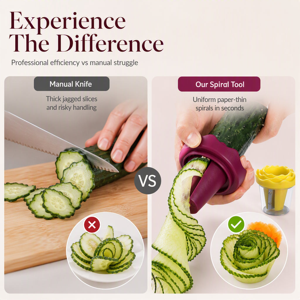 🌹 Vegetable Rose Garnishing Tool - Spiral Curler for Carrots & Cucumbers 🥕