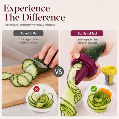 🌹 Vegetable Rose Garnishing Tool - Spiral Curler for Carrots & Cucumbers 🥕