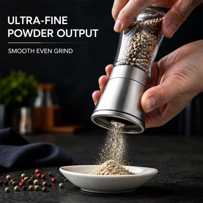 🧂 Manual Salt & Pepper Grinder – Ceramic Core Glass Mill ✨