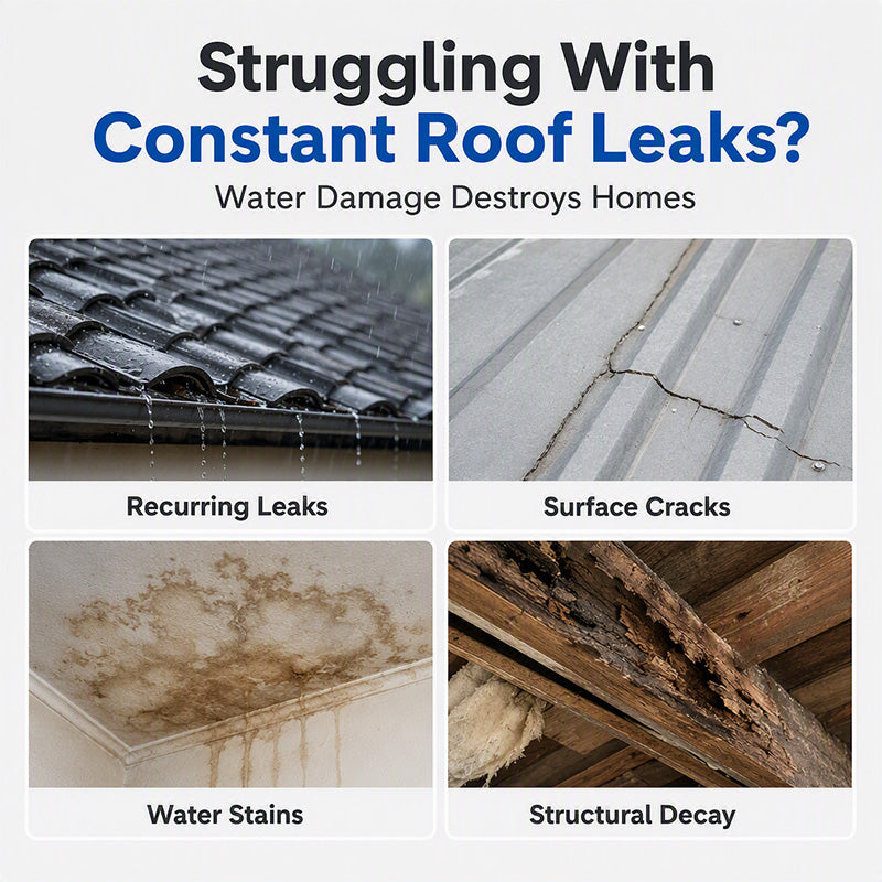 💧 Invisible Roof Leak Repair Sealant – Transparent Waterproof Coating with Brush 🛡️