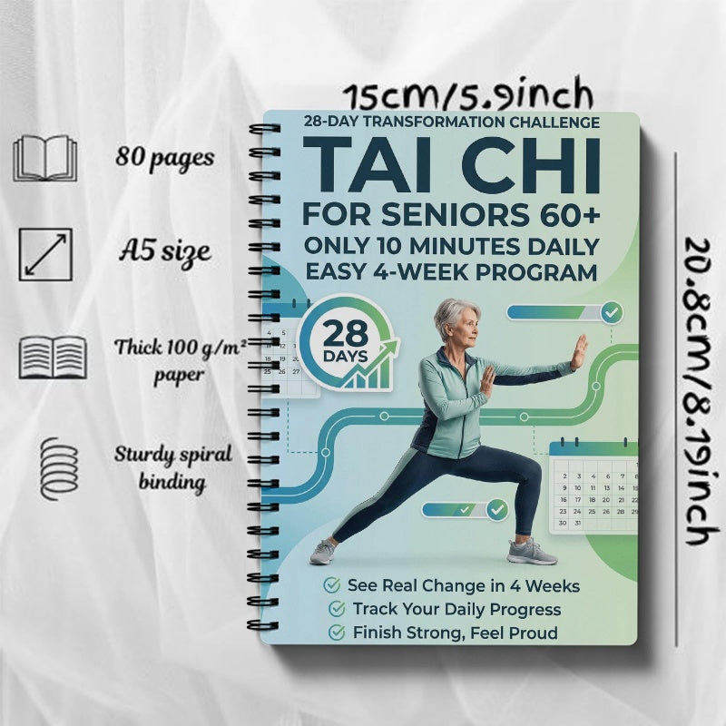 ☯️ 28-Day Tai Chi Practice Book for Beginners and Seniors