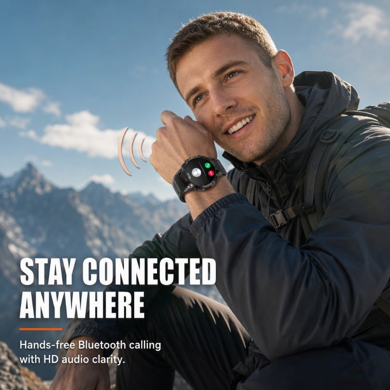 ⌚ Rugged Outdoor Smartwatch with LED Flashlight & Bluetooth Calls 🔦