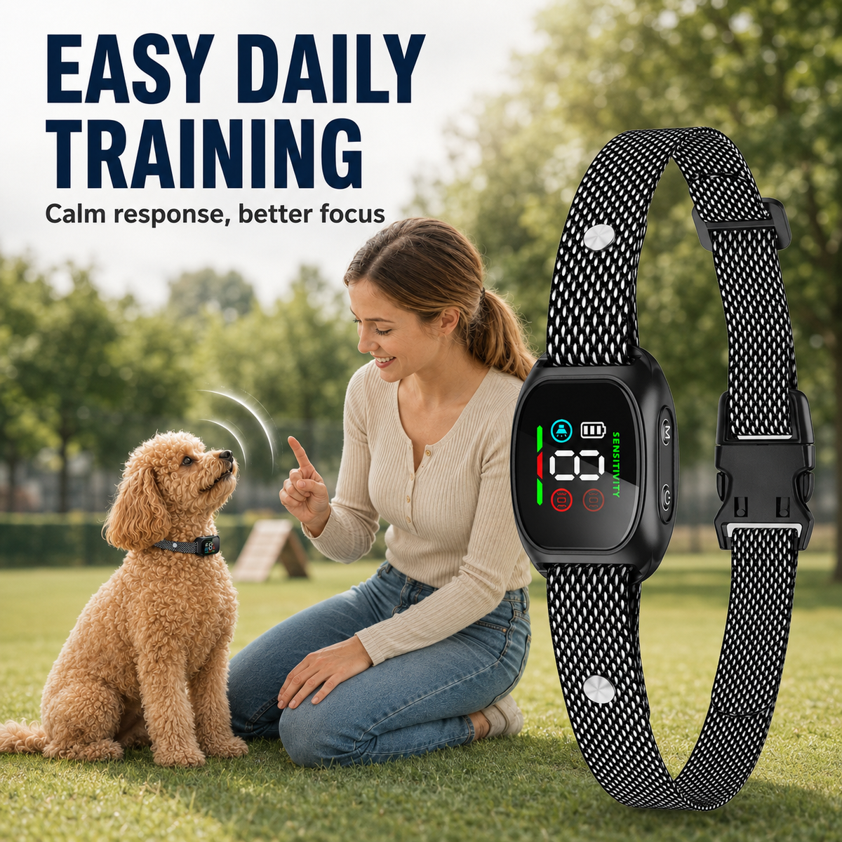 🐶 No-Shock Anti-Bark Collar with Beep and Vibration