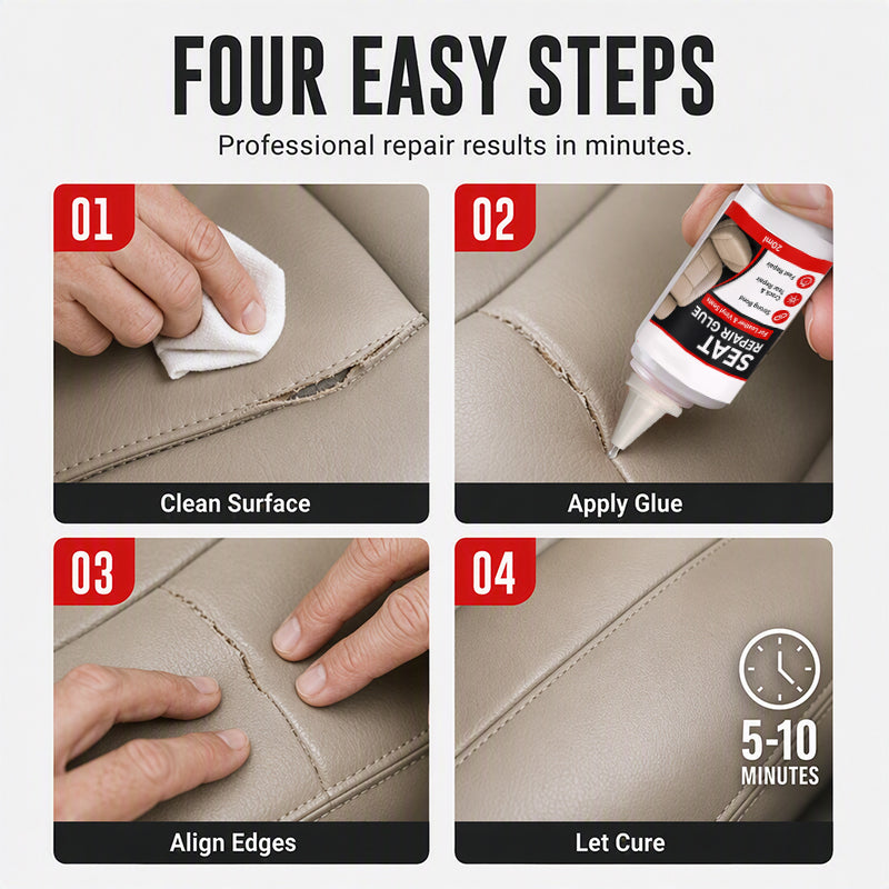 🚗 Leather Repair Glue – Precision Crack Filler & Instant Seat Fix 🪡