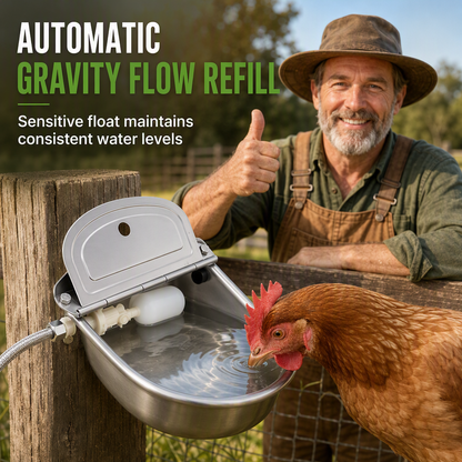 🐄 Automatic Stainless Steel Livestock Water Bowl - Farm Float Valve Drinker