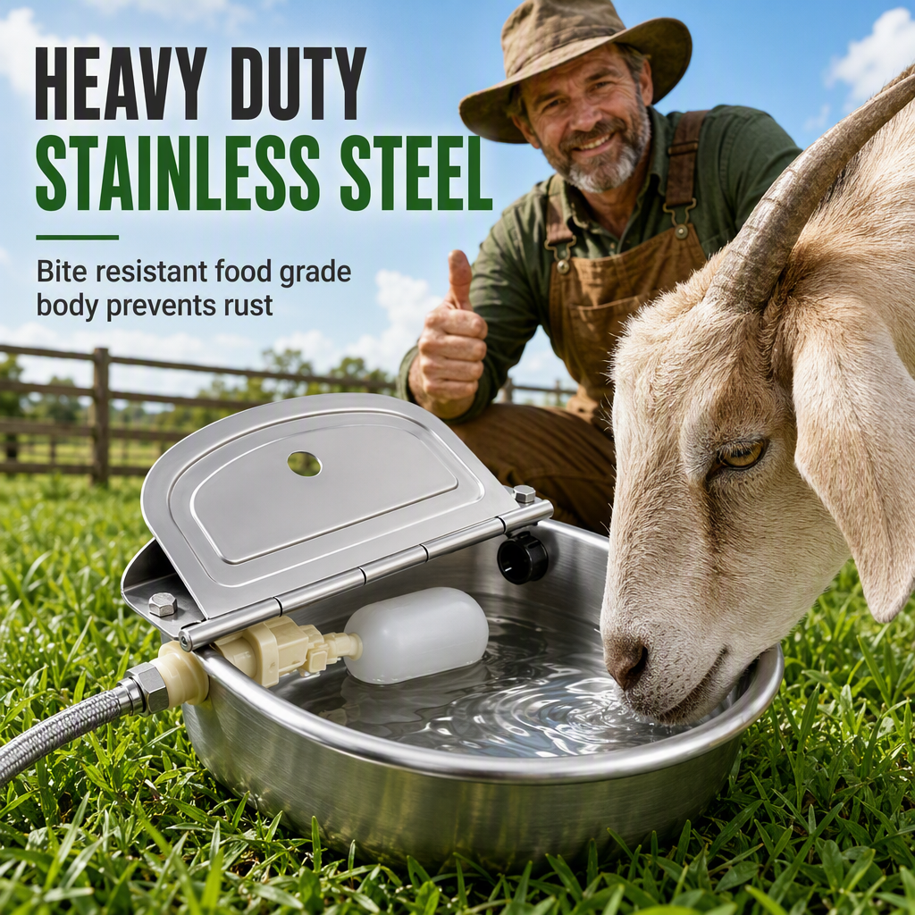 🐄 Automatic Stainless Steel Livestock Water Bowl - Farm Float Valve Drinker