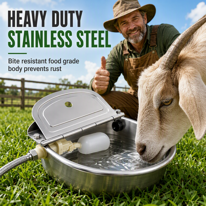 🐄 Automatic Stainless Steel Livestock Water Bowl - Farm Float Valve Drinker