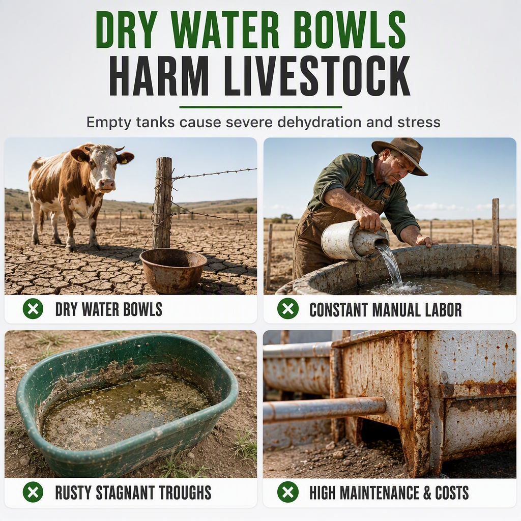 🐄 Automatic Stainless Steel Livestock Water Bowl - Farm Float Valve Drinker
