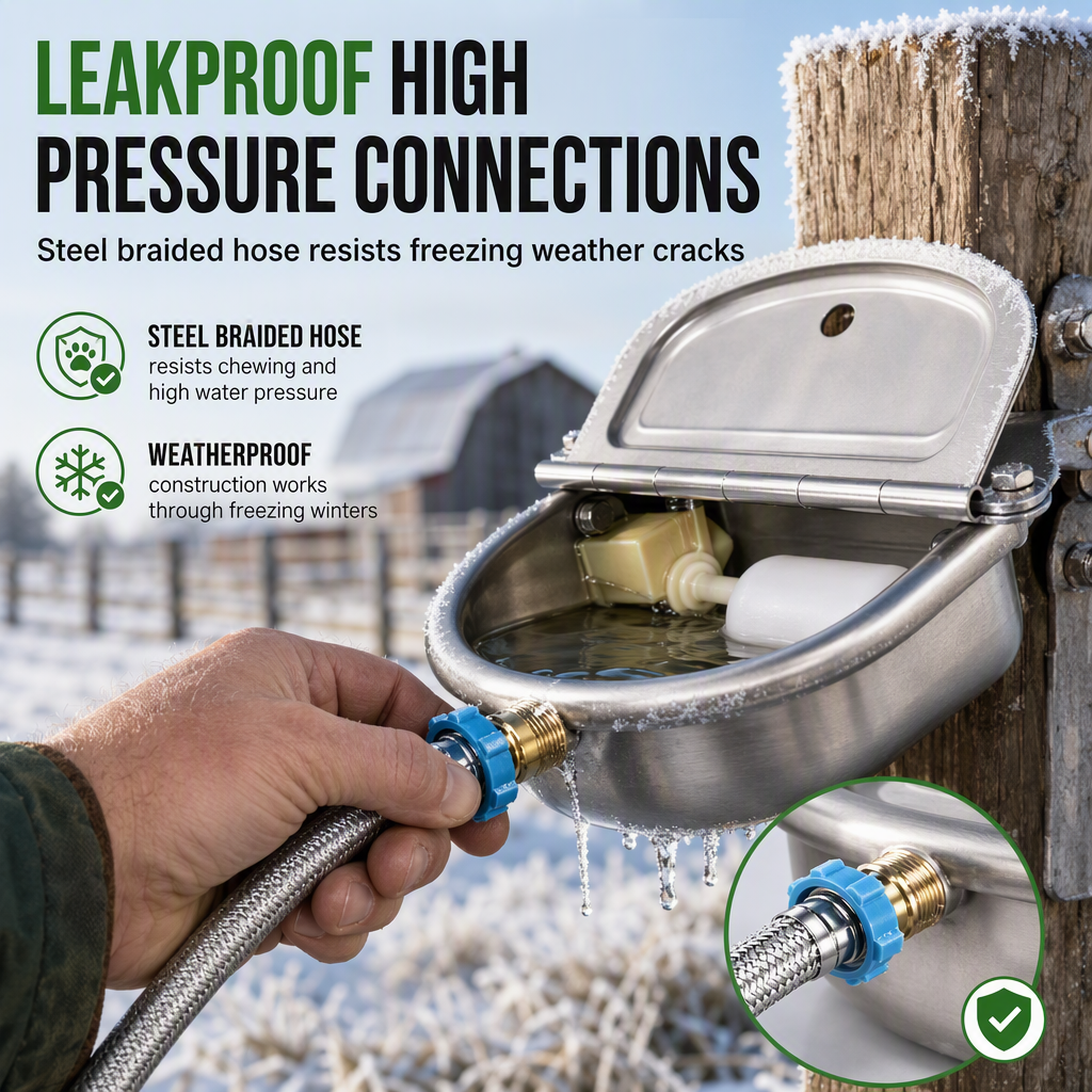 🐄 Automatic Stainless Steel Livestock Water Bowl - Farm Float Valve Drinker