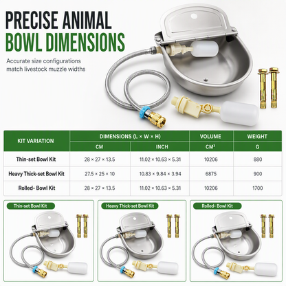 🐄 Automatic Stainless Steel Livestock Water Bowl - Farm Float Valve Drinker