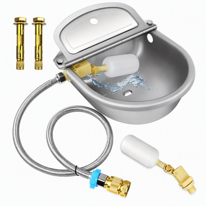 🐄 Automatic Stainless Steel Livestock Water Bowl - Farm Float Valve Drinker