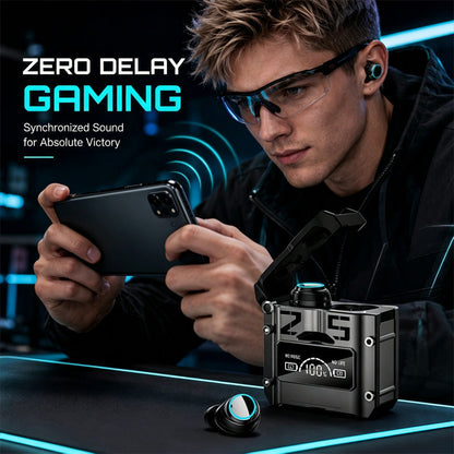 🎮 Mecha Gaming Wireless Earbuds – Bluetooth 5.3 Low-Latency Audio ⚡