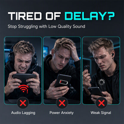 🎮 Mecha Gaming Wireless Earbuds – Bluetooth 5.3 Low-Latency Audio ⚡