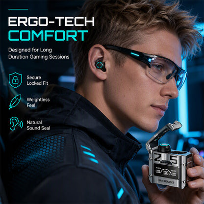🎮 Mecha Gaming Wireless Earbuds – Bluetooth 5.3 Low-Latency Audio ⚡