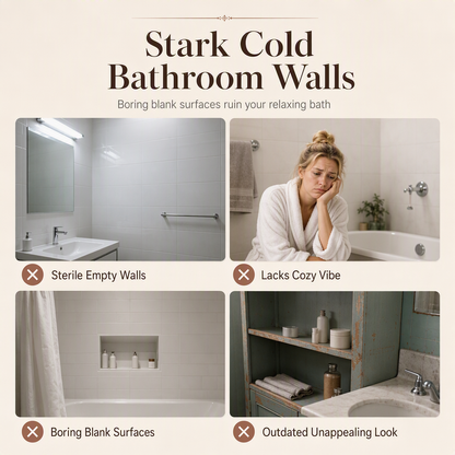 📢📢40% OFF !! ⏰4-Piece Farmhouse Bathroom Wooden Wall Art Set – 3D Spa Sanctuary Signs 🛁