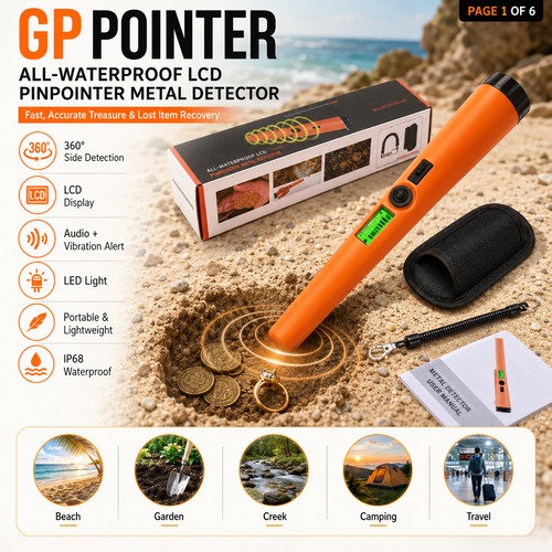 🔍 Handheld Waterproof Metal Detector Pinpointer - 360° Side Scan Gold Digger 🪙