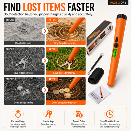 🔍 Handheld Waterproof Metal Detector Pinpointer - 360° Side Scan Gold Digger 🪙