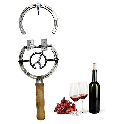 🍷 Rustic Horseshoe Wall-Mounted Wine Opener – Vintage Bar Décor