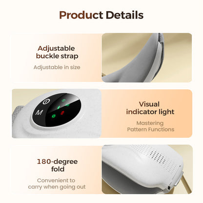 👁️ Heated Eye Massager with Bluetooth – 42°C Warmth & Foldable Design