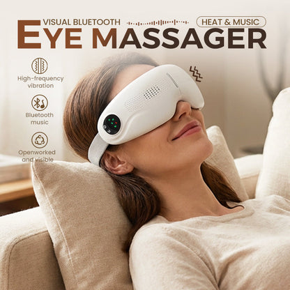 👁️ Heated Eye Massager with Bluetooth – 42°C Warmth & Foldable Design
