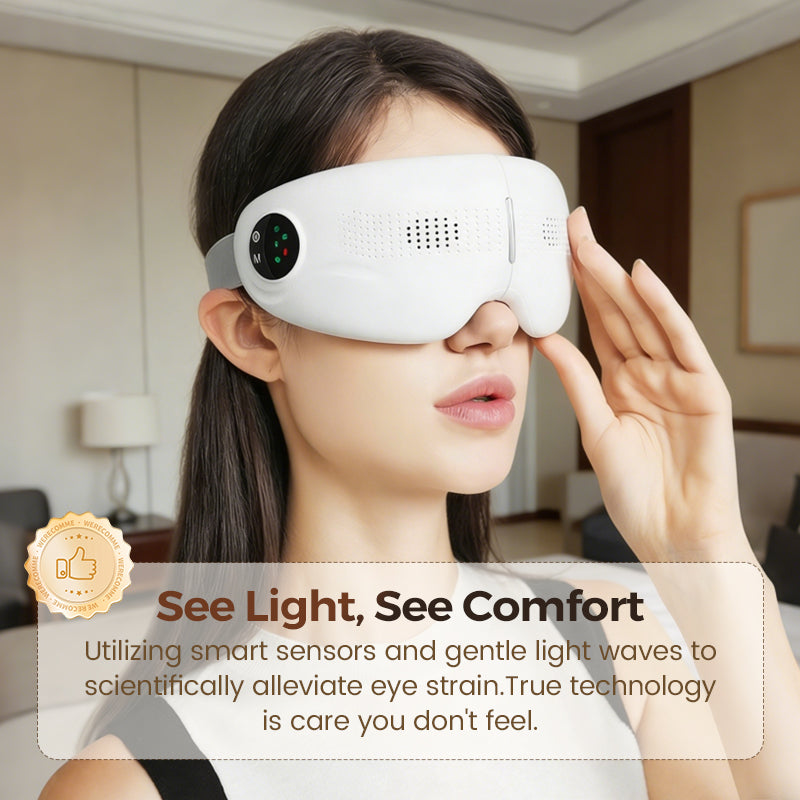 👁️ Heated Eye Massager with Bluetooth – 42°C Warmth & Foldable Design
