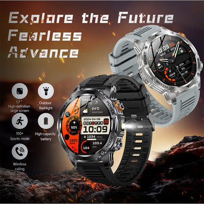 ⌚ 1000mAh Smartwatch – 1.7" Display, 100+ Sports Modes & LED Light