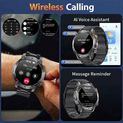 ⌚ 1000mAh Smartwatch – 1.7" Display, 100+ Sports Modes & LED Light