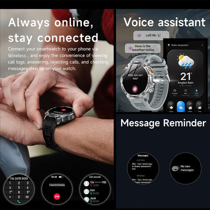 ⌚ 1000mAh Smartwatch – 1.7" Display, 100+ Sports Modes & LED Light