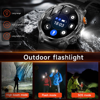 ⌚ 1000mAh Smartwatch – 1.7" Display, 100+ Sports Modes & LED Light
