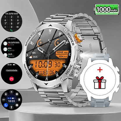 ⌚ 1000mAh Smartwatch – 1.7" Display, 100+ Sports Modes & LED Light