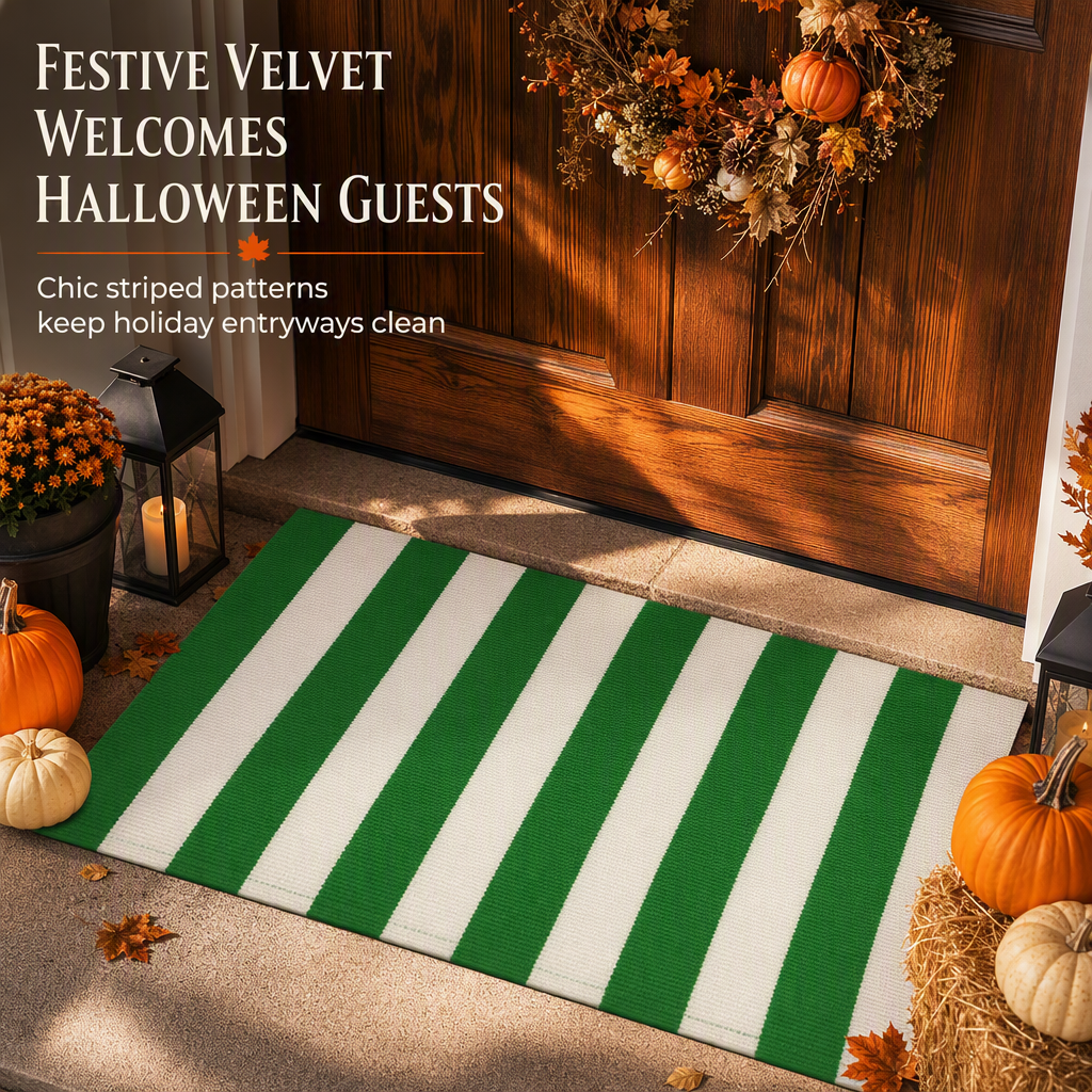 🏡 Striped Non-Slip Door Mat – Durable Low-Profile Welcome Mat