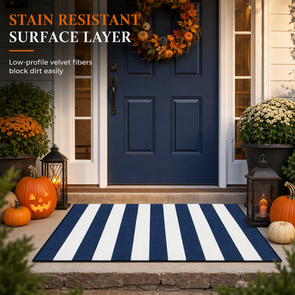 🏡 Striped Non-Slip Door Mat – Durable Low-Profile Welcome Mat