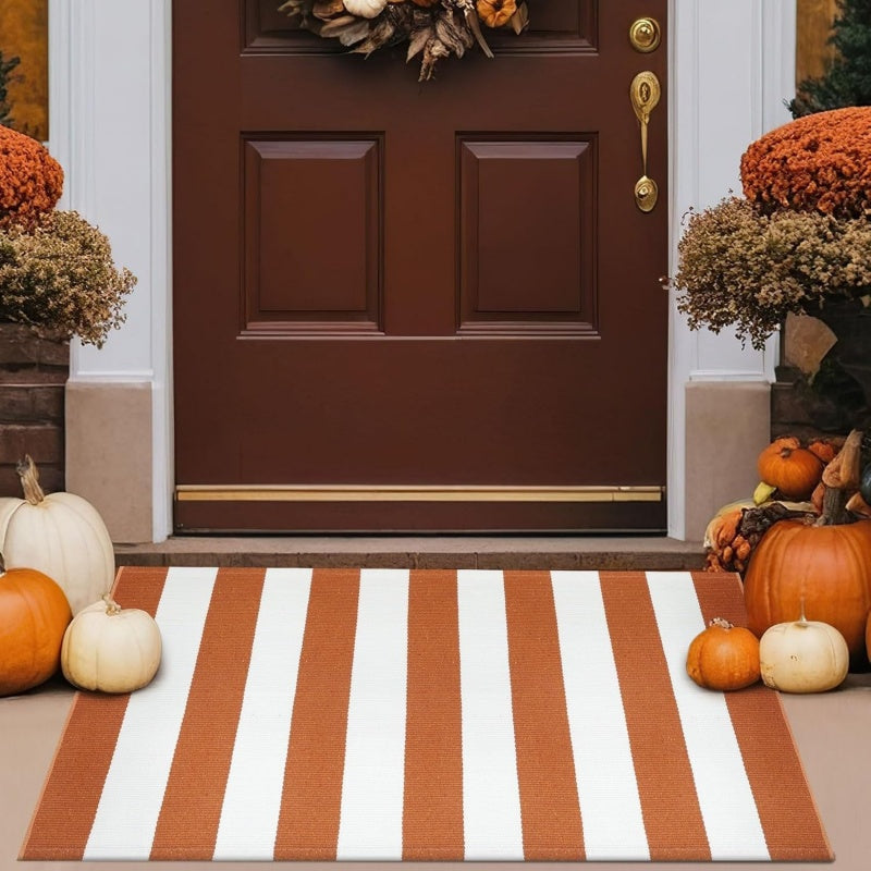 🏡 Striped Non-Slip Door Mat – Durable Low-Profile Welcome Mat