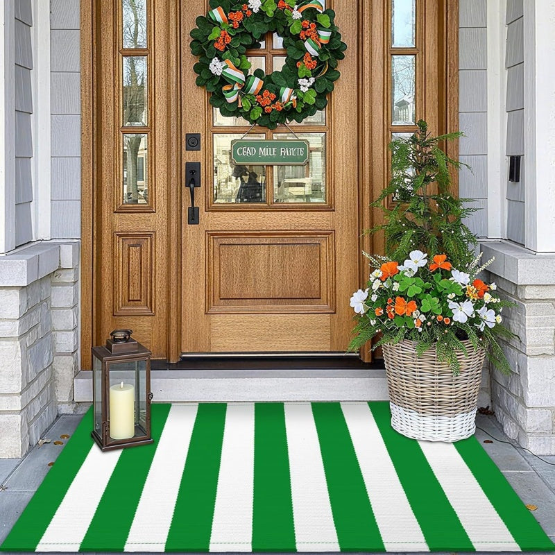 🏡 Striped Non-Slip Door Mat – Durable Low-Profile Welcome Mat