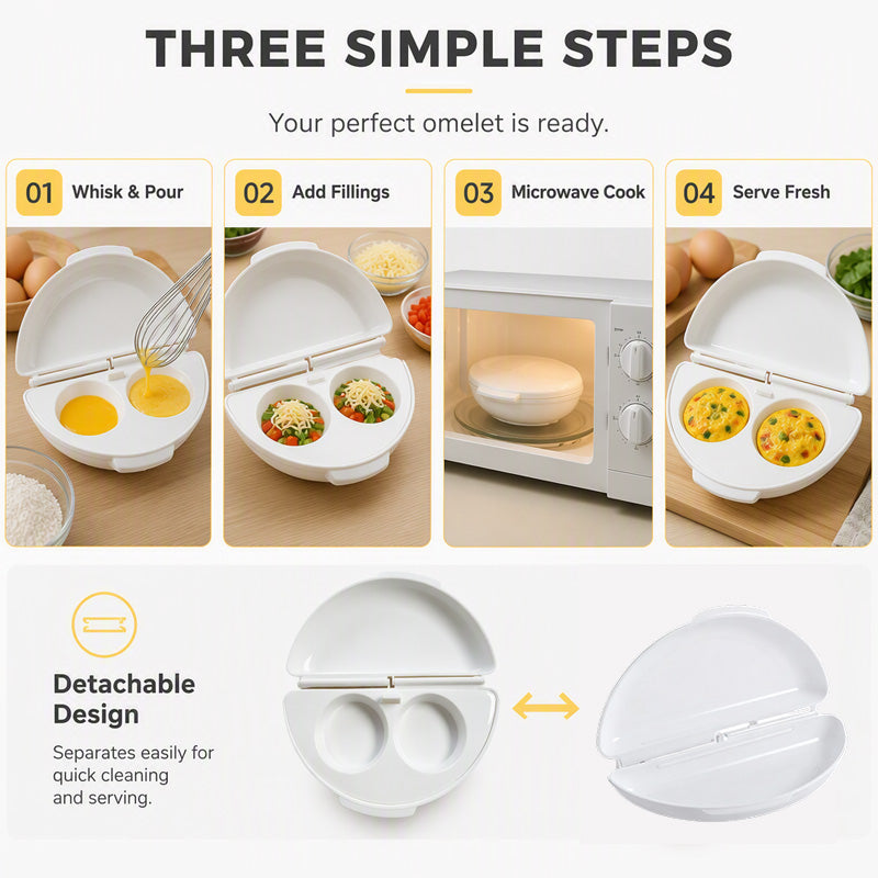 🍳 2-in-1 Microwave Omelet Maker & Egg Cooker – Quick Breakfast Tool