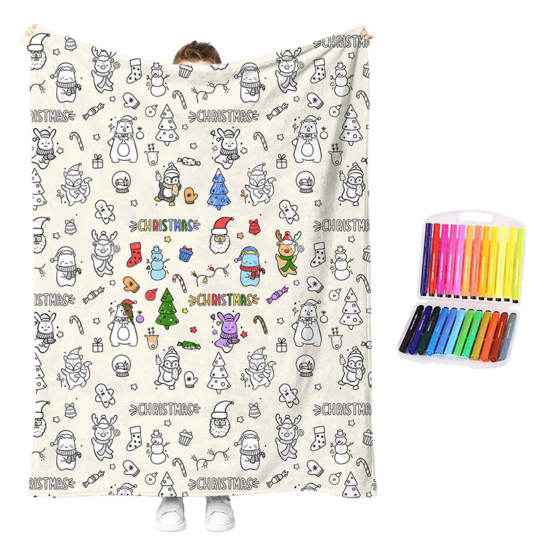 🎨 DIY Coloring Blanket Kit – Cozy Creative Activity Blanket