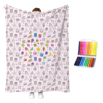 🎨 DIY Coloring Blanket Kit – Cozy Creative Activity Blanket