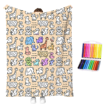 🎨 DIY Coloring Blanket Kit – Cozy Creative Activity Blanket