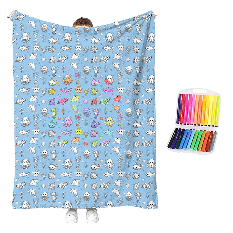 🎨 DIY Coloring Blanket Kit – Cozy Creative Activity Blanket