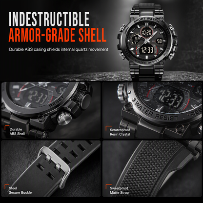 ⌚ Tactical Dual-Display Rugged Watch - 50M Waterproof Military Sports Watch ⚡