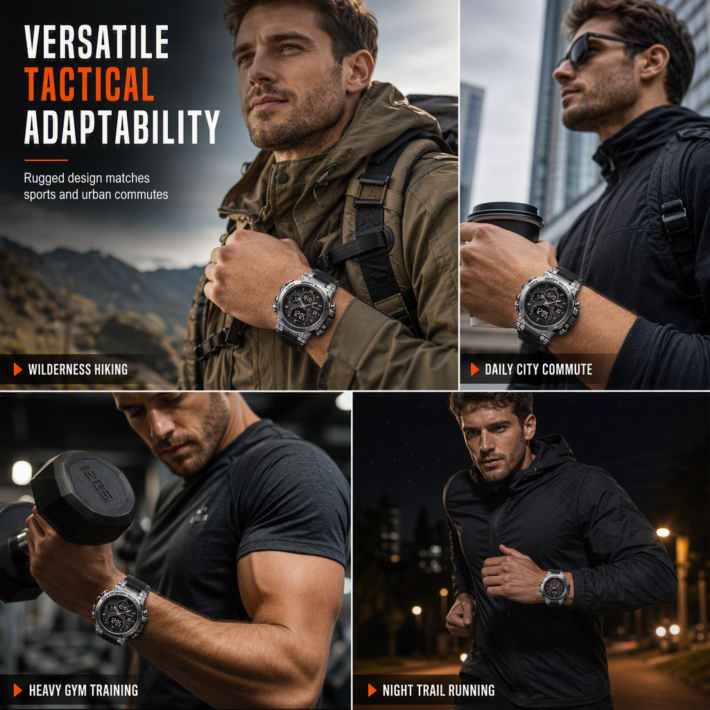 ⌚ Tactical Dual-Display Rugged Watch - 50M Waterproof Military Sports Watch ⚡