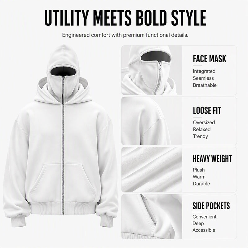 Unisex's Zip-Up Double-Hooded Sweatshirt
